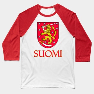 Finland (in Finnish) - Finnish Coat of Arms Design Baseball T-Shirt